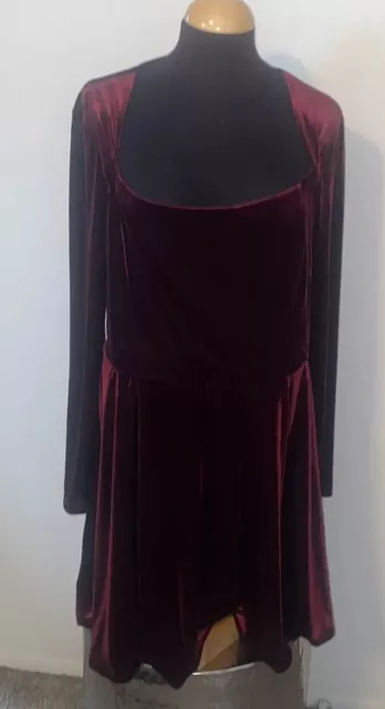 ASOS Red Velvet Dress size 14