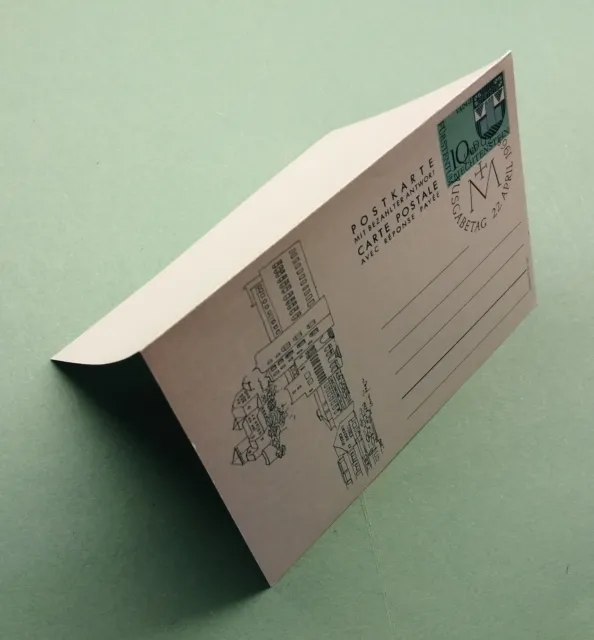 Liechtenstein Stamps Vaduz 1 Pre Paid Postcard with return card Cancelled (M371)