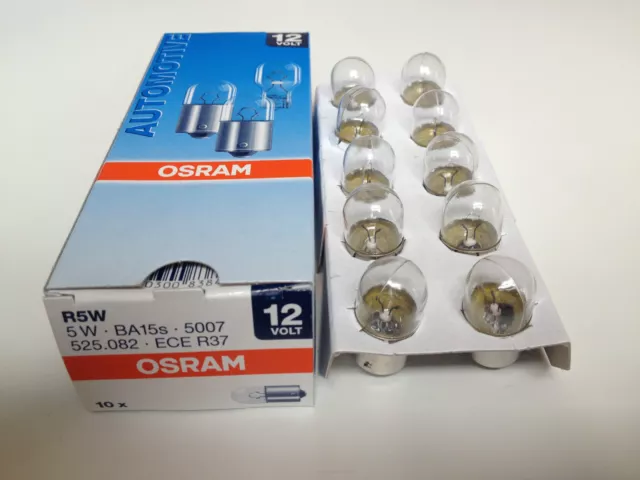 10x Osram Lampen 12V 5W BA15s Lampe Glühlampe Kugellampe R5W 5007 ECE R37