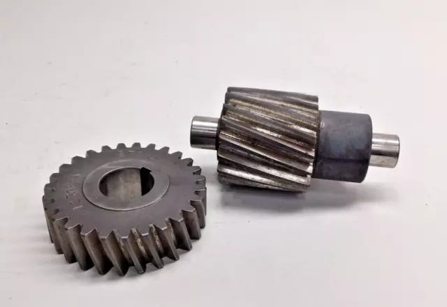 Gear T-13708-A Set Helical Gears LH 27T 25mm bore and 18T 17.5mm ends shaft