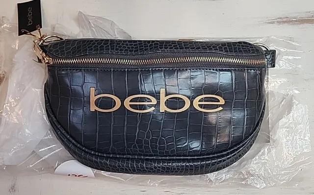 Bebe Josephine Croco Convertible Sling Belt Bag Purse E20-3606C