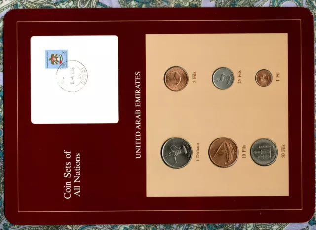 Coin Sets of All Nations UAE United Arab Emirates UNC 1973-1986 50,1 Fils 1973