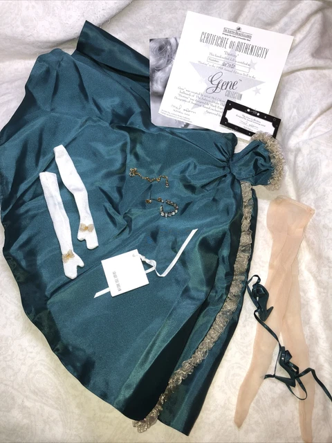 16” Ashton Drake Gene Doll Outfit Destiny Teal & Gold Gown Jewelry & Heels G109
