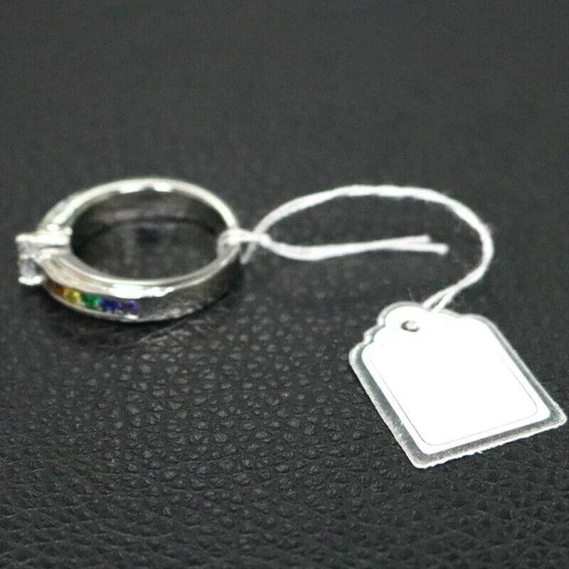 500pcs Jewelry Display Labels with String - Blank White Price Tags