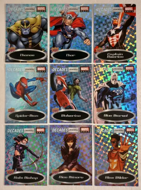 2020 Upper Deck Marvel Ages - Decades 2000's Card Set of 10