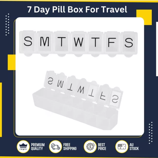 7 Day Pill Box Organizer Case Medicine Storage Holder Weekly Container Travel-AU