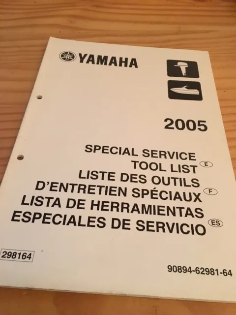 Yamaha moteur hors bord liste outillage tool list revue technique manuel 2005