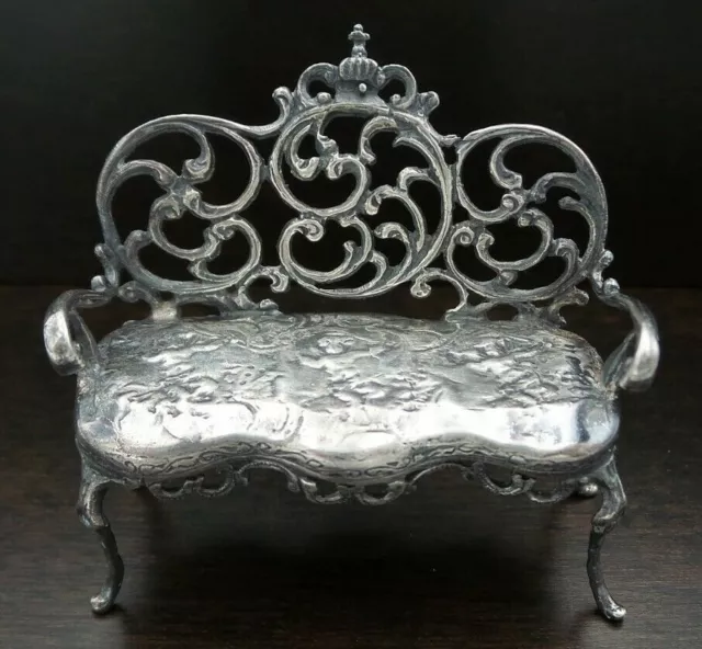 Beautiful Vintage German KUEHN Sterling Silver Miniature Bench / Couch