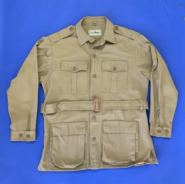 VINTAGE 1970S LL Bean Safari Jacket Belted Field Jacket Khaki Men's L 