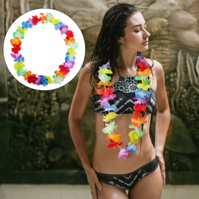 10 Pcs Lei Hawaiana Fascia Per Il Trucco Arredamento Hawaiano Collana Ghirlanda 2