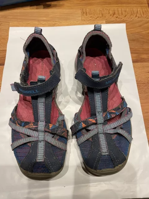 Merrell Hydro Water Sandal Shoe Blue Pink Girls Size 2M