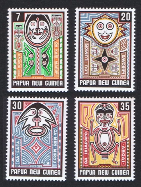 OFERTA Papúa NG Folklore Elema Art 3ra Serie 4v 1977 Estampillada sin montar o nunca montada sg #342-345