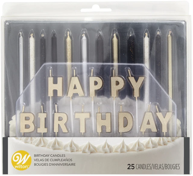 Velas de cumpleaños 24/paquete metálicas - W110034