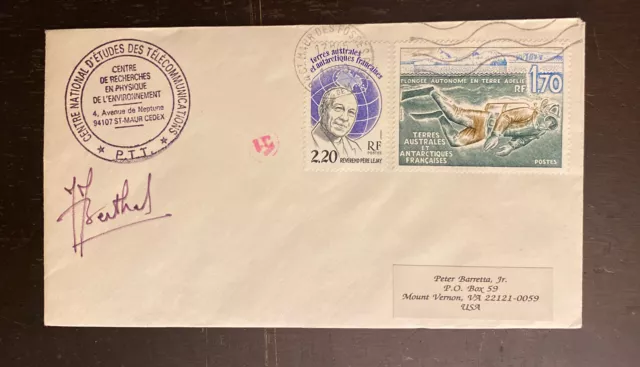 1990 French TAAF Polar Signed Cover Telecommunications Antarctica 107-78