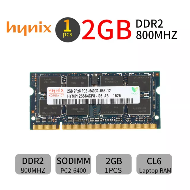 Hynix 2GB 1GB PC2-6400S DDR2 800MHz 200Pin SODIMM Laptop Memory Notebook RAM AU