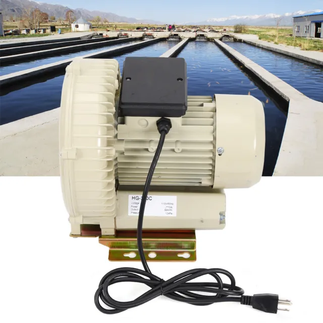 110V Industrial Fish Pond Tank Air Pump Blower Oxygen Aerator 370W 12kpa