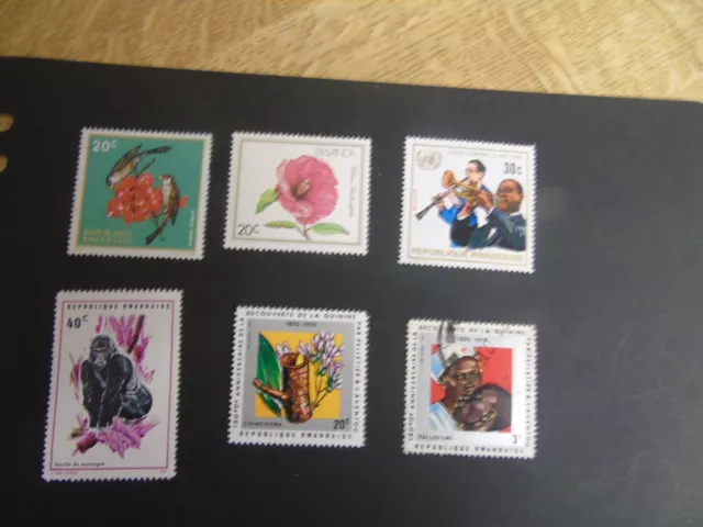 Rwanda - selection of 64 mint and used stamps - all different 3