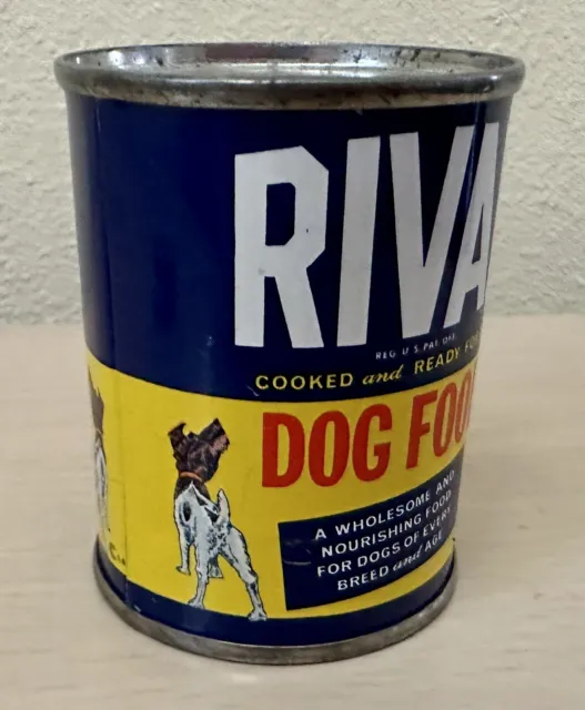 Vintage 1950’s Rival Dog Food Mini Tin Can Bank Rival Packing Co. Chicago