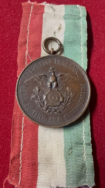MILITARIA WW1 WW2 Medaglia GARA di TIRO TRA SOTTOUFFICIALI Regno d