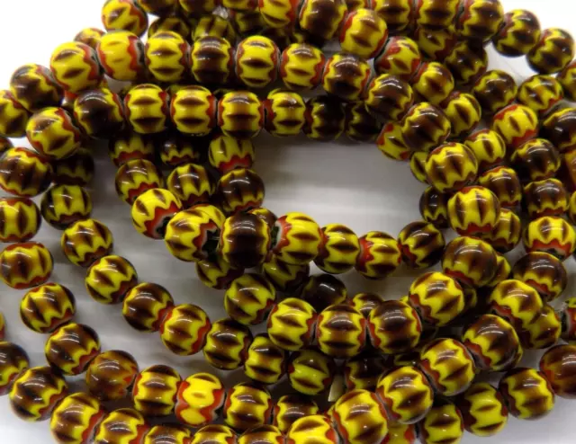 Rare Brown Tiger Chevron Trade Beads African Style  ( READ )  Bin 88  #F