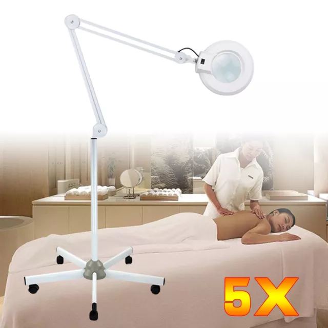 5x Lámpara de lupa LED Lámpara de lupa Beauty Salon Magnifying Lamp con trípode 22W