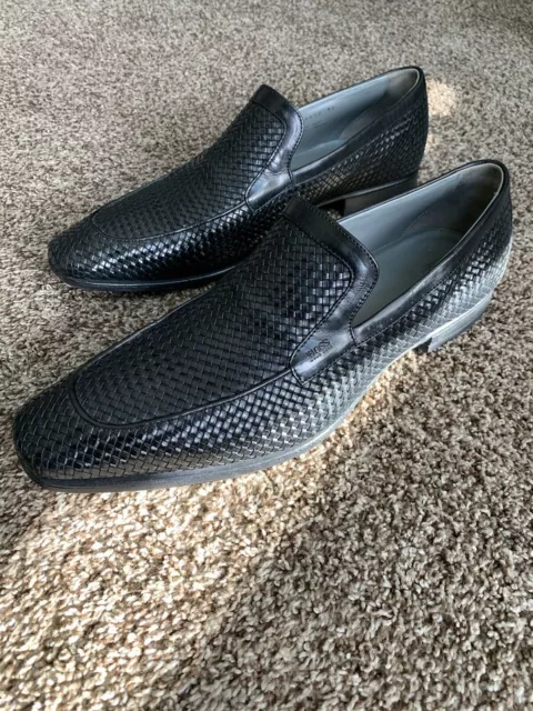 Hugo Boss Black Lisbon Woven Leather Loafers *Read For Sizing*