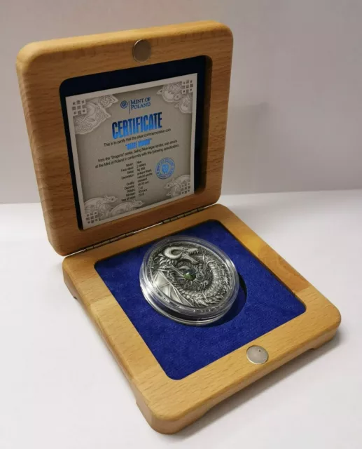 2 Oz Silber Münze NORSE DRAGON Antik Finish – Niue 2019 - Auflage nur 500 Stück