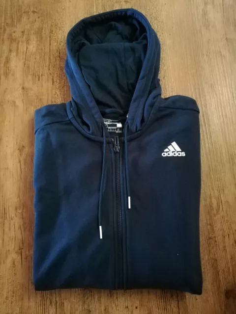 Adidas Hoody Sweat Jacket Sports Men's Dark Blue Tracksuit Top New