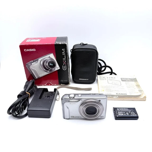 CASIO EXILIM EX-H10 Silver Compact Digital Camera With Box From