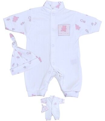 BabyPrem Premature Baby Clothes Girls Tiny Sleepsuit Romper Hat Set 1.5 - 7.5lb