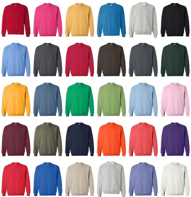 Gildan 18000 Heavy Blend™ Adult Crewneck Sweatshirt Pullover Jumper Fleece S-5XL