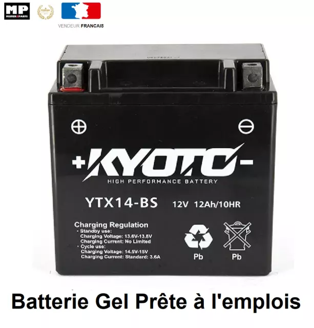 Batterie Moto Sans Au gel Prêt à l'emploi YTX14-BS SLA 12V - 14Ah  L150 W86 H145