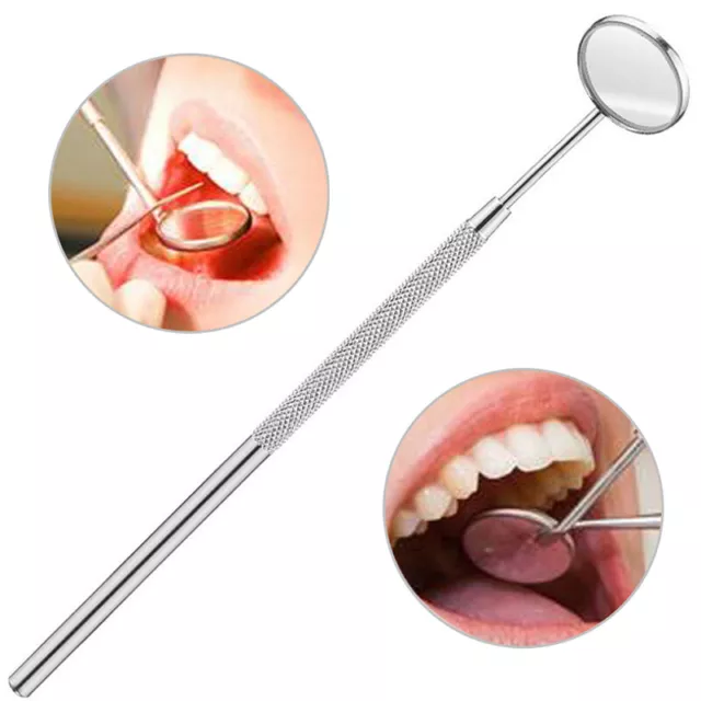 Dental Mirror Stainless Steel Dentist Teeth Hygiene Mouth Inspection Oral .pj
