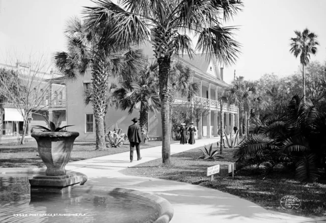 1906 Post Office, St. Augustine, Florida Vintage Old Photo 13" x 19" Reprint