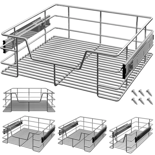 CASARIA Teleskopschublade Küchenschublade Korbauszug 30 40 50 60cm Verchromt