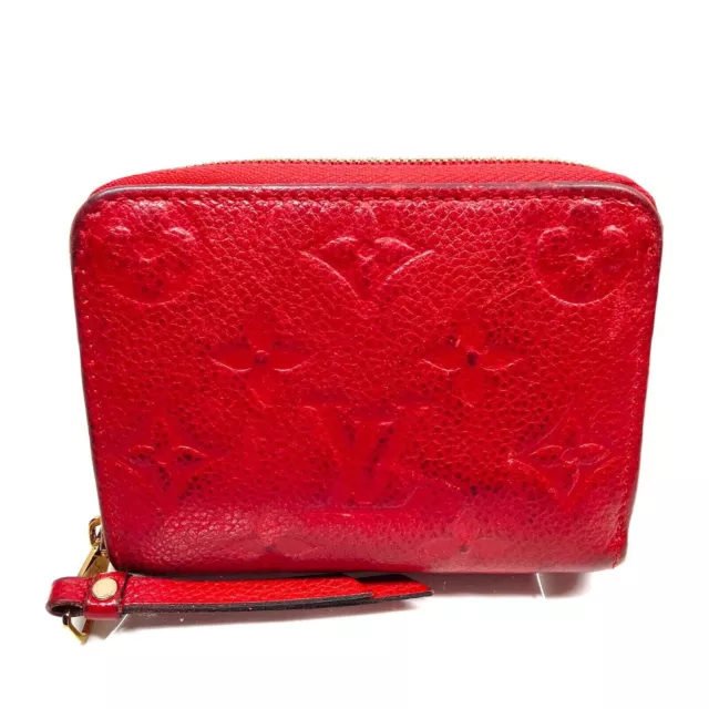 Authentic Louis Vuitton LV Empreinte Leather Monogram Red Wallet