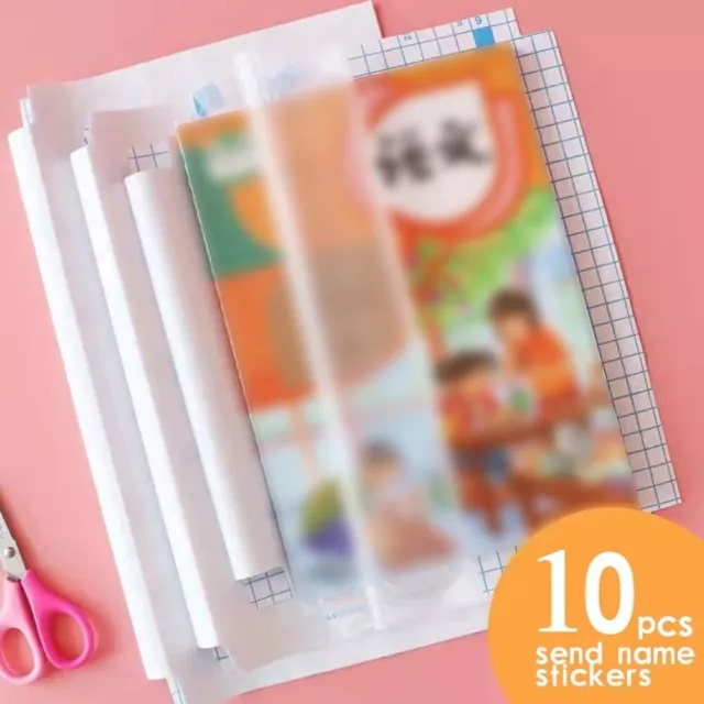 Lot de 10 housses de protection pour livre en matériau PP transparent