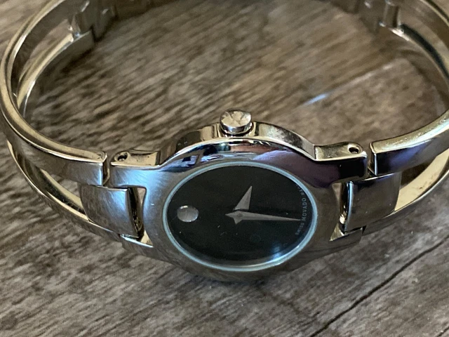 Orologio Donna Movado Amorosa 84 E4 1842 Quadrante Nero Cristallo Zaffiro Orologio da Donna 3
