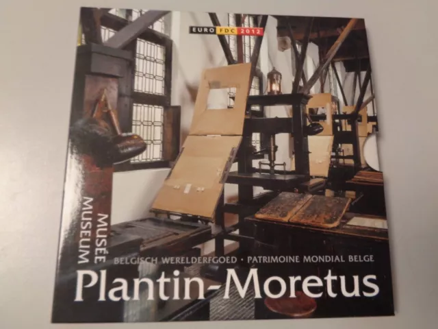 KMS Belgien 2012, stgl.1C-2€, kompl.Ausgabe,"UNC SET Plantin Moret", orig.Folder