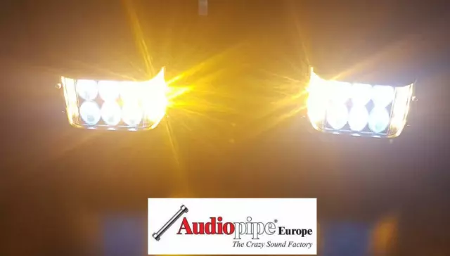 LED Frontblitzer Sonnenblende 45W Police GELB - Audiopipe