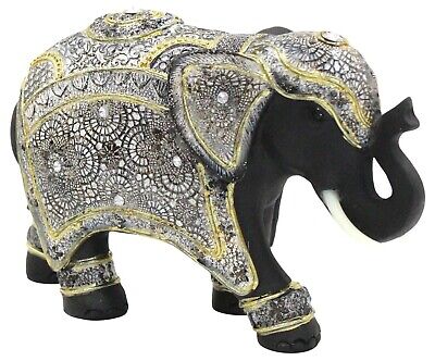 Elephant Arte Collection Rustique Petit Argent Éléphant Ornement Figurine 
