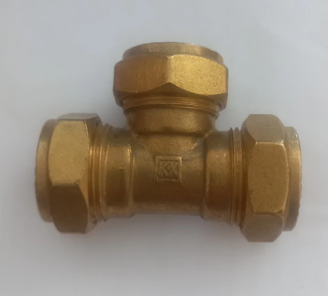 4 accesorios de compresión de latón - camiseta igual 22 mmx22 mmx22 mm APROBADO WRAS