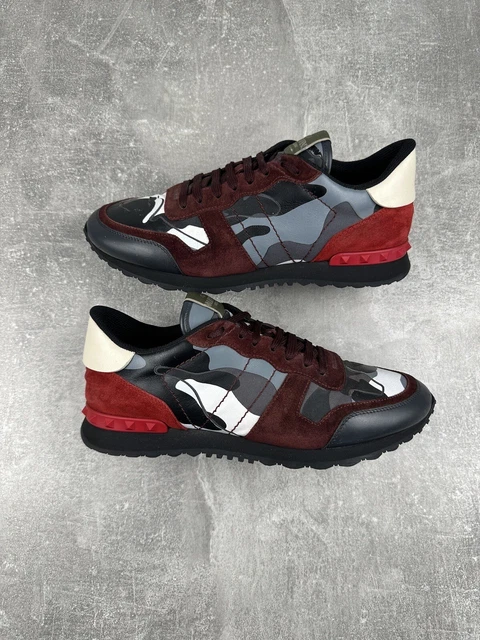 VALENTINO Camo Rockrunner Grey/Red Men’s Trainers Size UK 9 EU 43