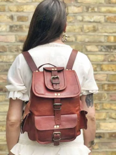 Nuevo bolso de viaje grande de mochila de cuero genuino para hombres y mujeres