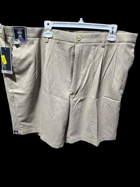 ROUNDTREE & YORKE 46 BIG MAN Travel Smart Shorts Pleated Front