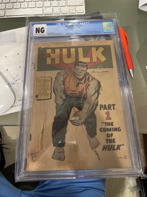 Incredible Hulk #1 - Cgc Ng 1962 !St Hulk! Ow/Wp Lee And Kirby Silver Age Key
