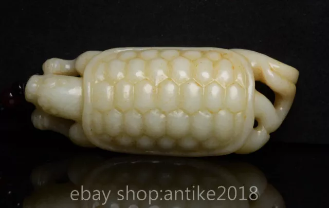 4.4 " China Hongshan Culture Hetian Jade Carved Fengshui Dragon Turtle Pendant