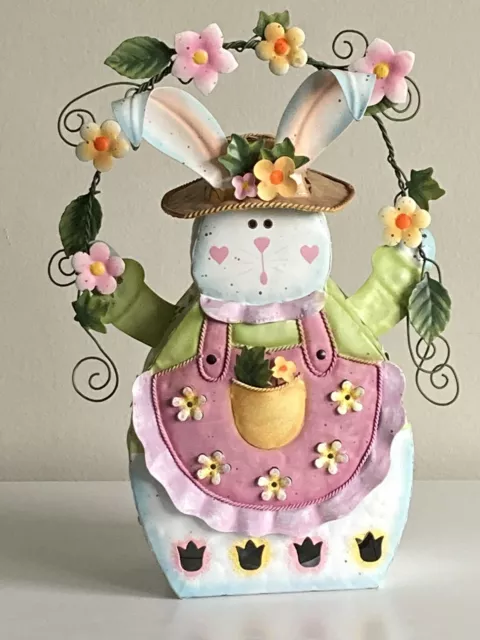 Home Interior- Metal Bunny Candle Votive Lantern Spring/Easter