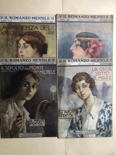 Il ROMANZO MENSILE ANNI     XV - XVII    4 romanzi   1917 - 1919