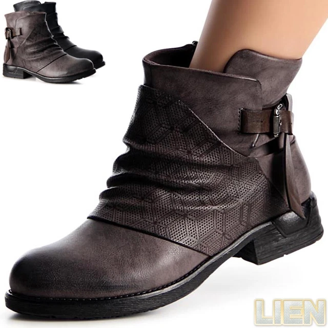 Chaussures Femme Bottines Bottes Bottines Motard Travailleur Bottes